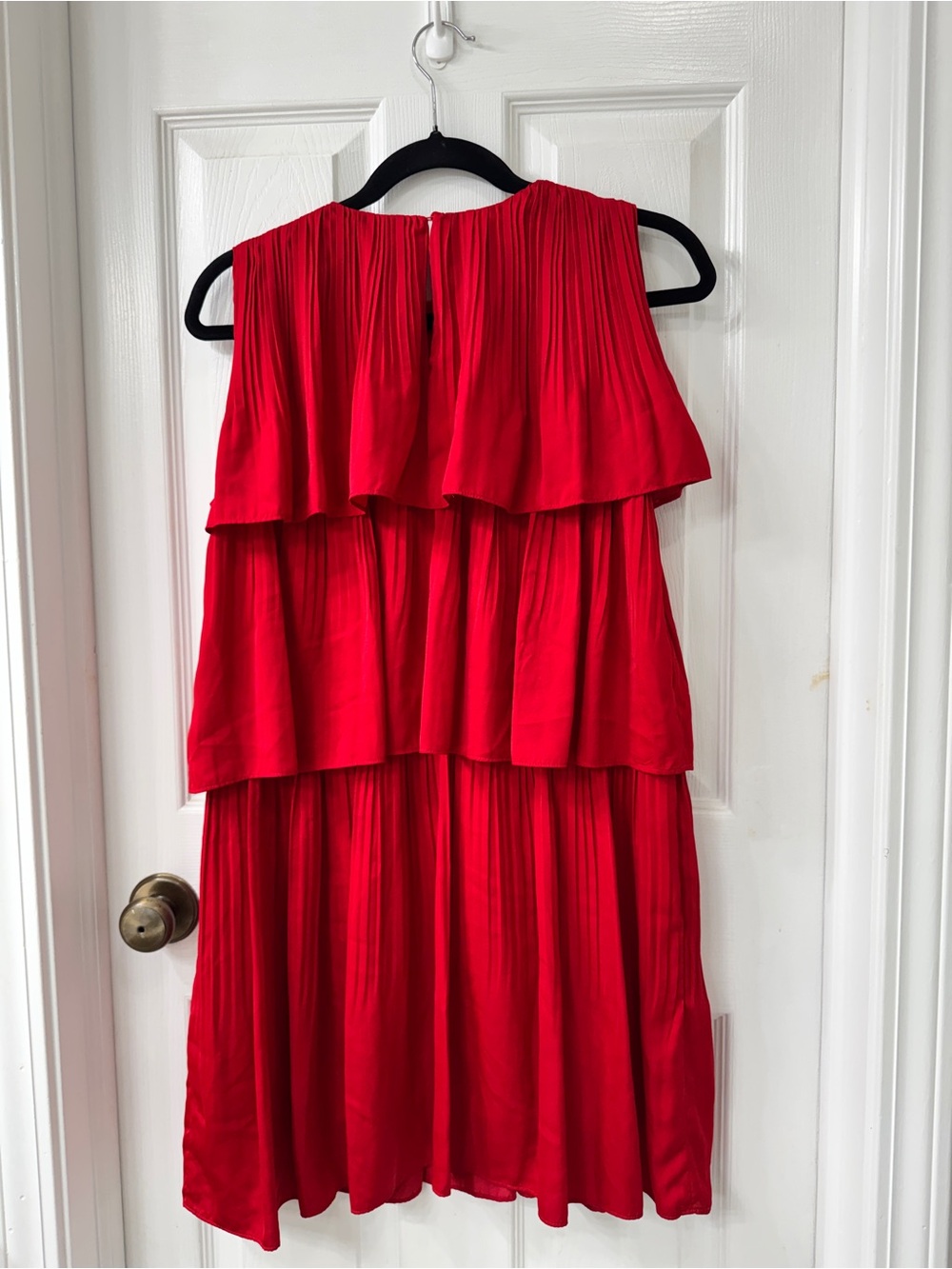 Maje Red Tiered Ruffle Dress - Picture 3 of 4